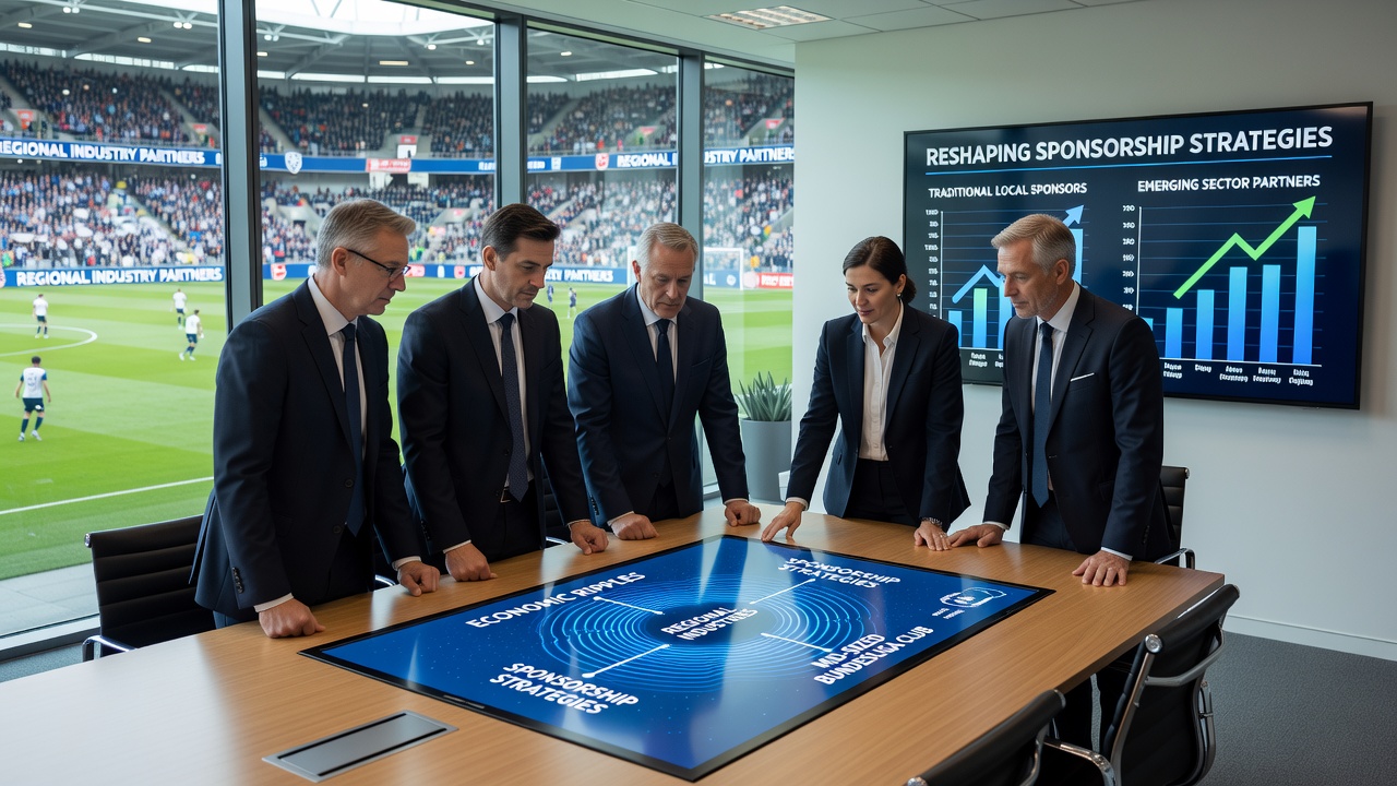 Sponsoring-Verhandlungen und regionale Industrievertreter bei einem mittelgroßen Bundesliga-Verein