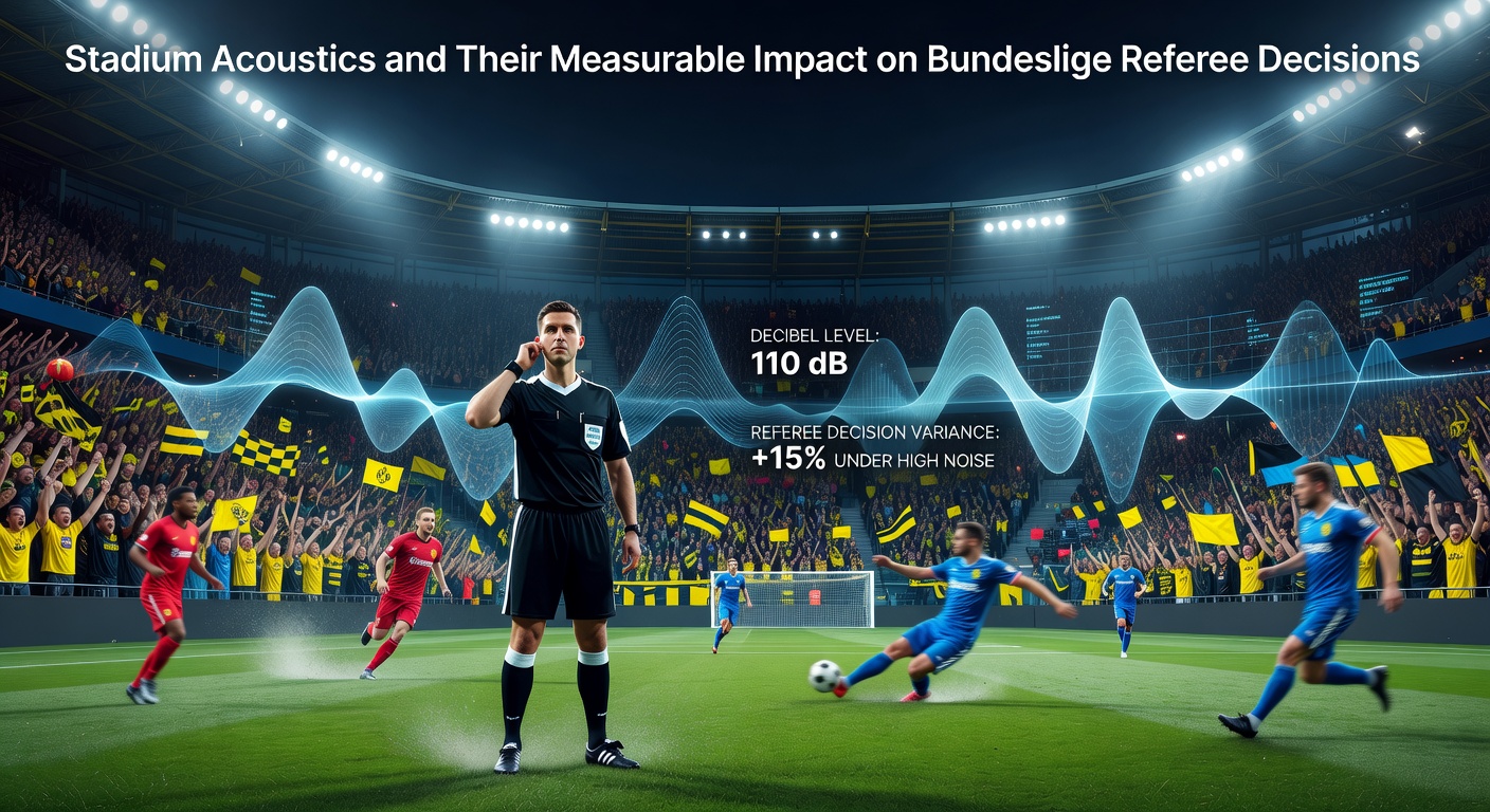Blick in ein volles Bundesliga-Stadion mit schallreflektierenden Tribünen während eines Spiels